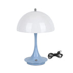 Designerlampe: Kabellos dimmbare Pilz-Tischlampe mit 3 Lichteinstellungen, weiß