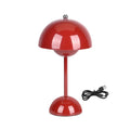 Kabellose Tischlampe im minimalistischen Retro-Pilzdesign – Touch-Steuerung, weinrot