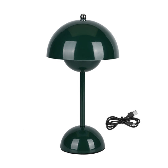 Kabellose Tischlampe - Minimalistisches Pilzdesign, Touch-Steuerung, tragbar mit 1800mAh-Akku für 4-6 Stunden, inkl. Typ-C-Kabel,  16 x 30 cm, weinrot