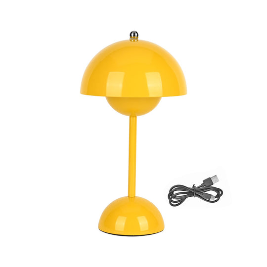 Kabellose Tischlampe - Minimalistisches Pilzdesign, Touch-Steuerung, tragbar mit 1800mAh-Akku für 4-6 Stunden, inkl. Typ-C-Kabel,  16 x 30 cm, weinrot