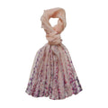 LA MAREY - Merinowolle und Maulbeerseide bedruckter Seidenschal, 70cm x 190cm, beige