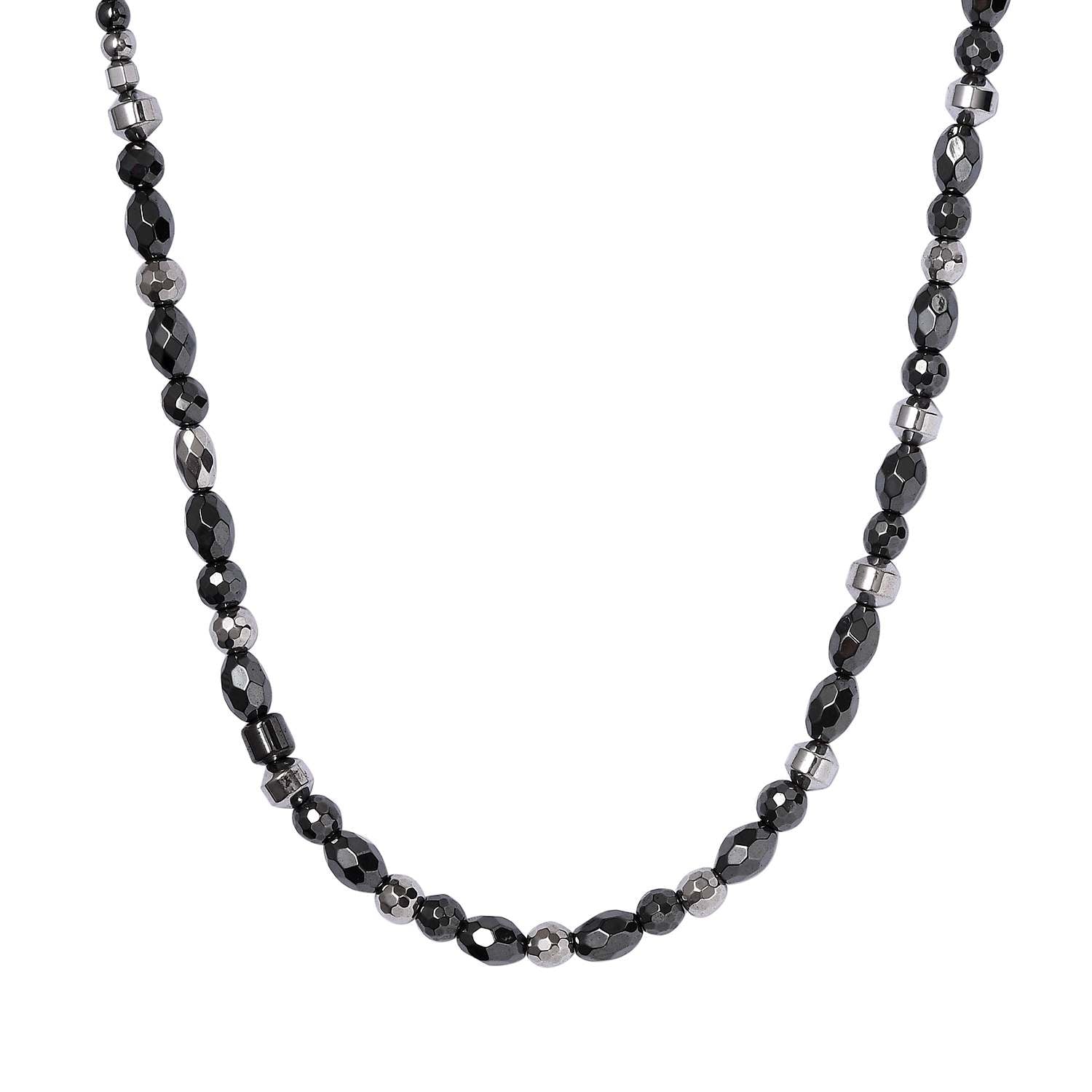 Hämatit Halskette ca. 50 cm Messing platiniert ca. 155.00 ct