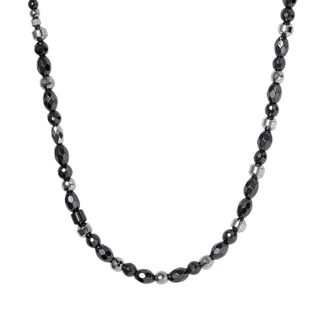 Hämatit Halskette ca. 50 cm Messing platiniert ca. 155.00 ct