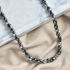 Hämatit Halskette ca. 50 cm Messing platiniert ca. 155.00 ct