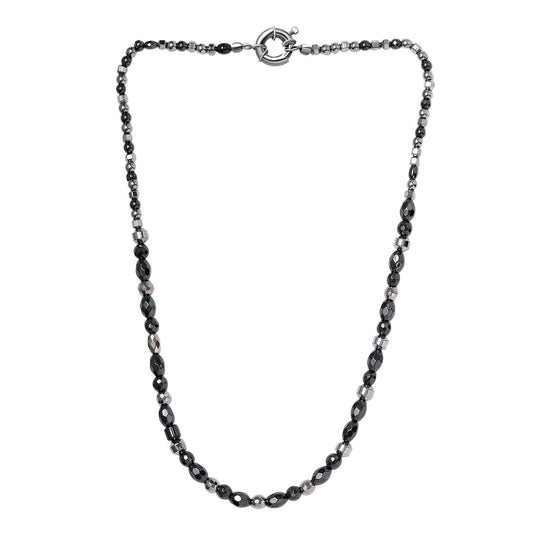 Hämatit Halskette ca. 50 cm Messing platiniert ca. 155.00 ct