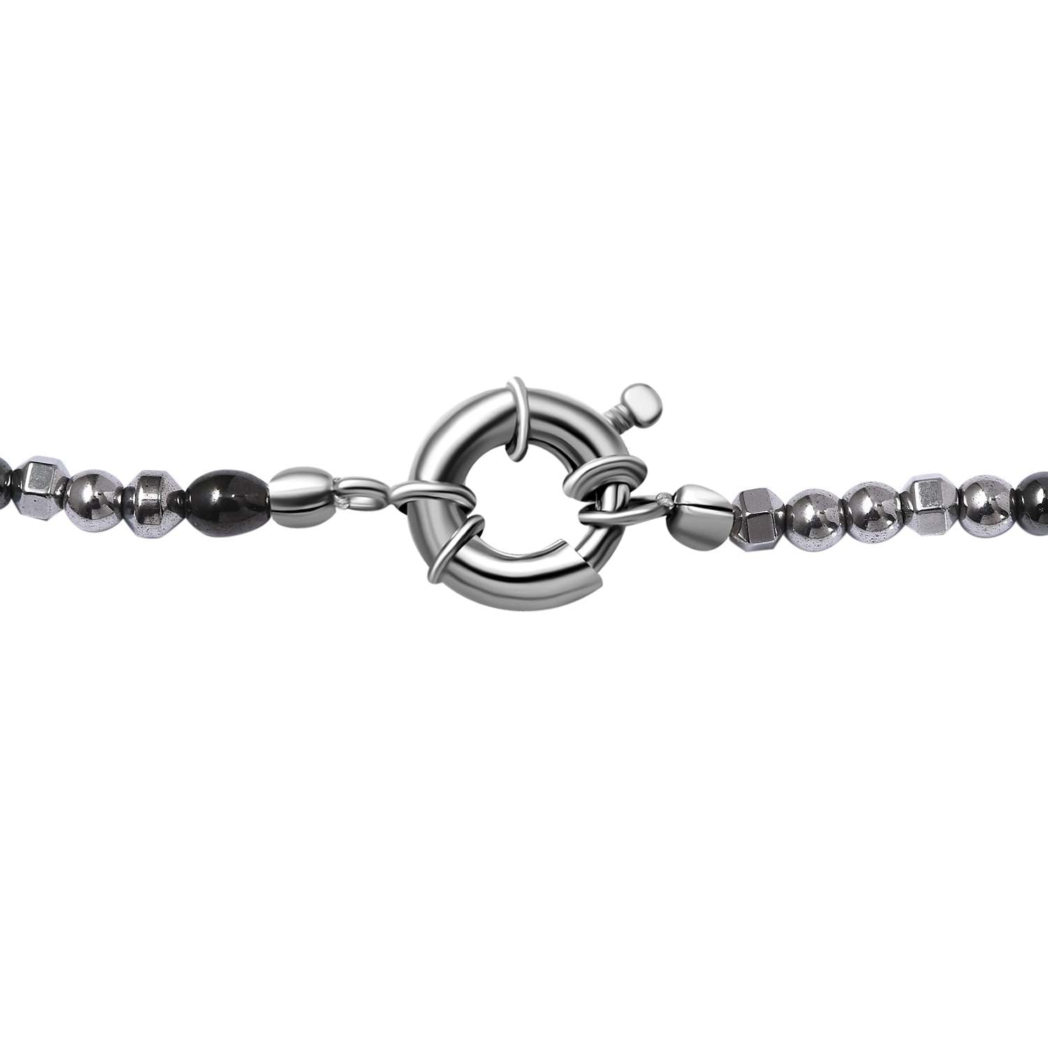 Hämatit Halskette ca. 50 cm Messing platiniert ca. 155.00 ct