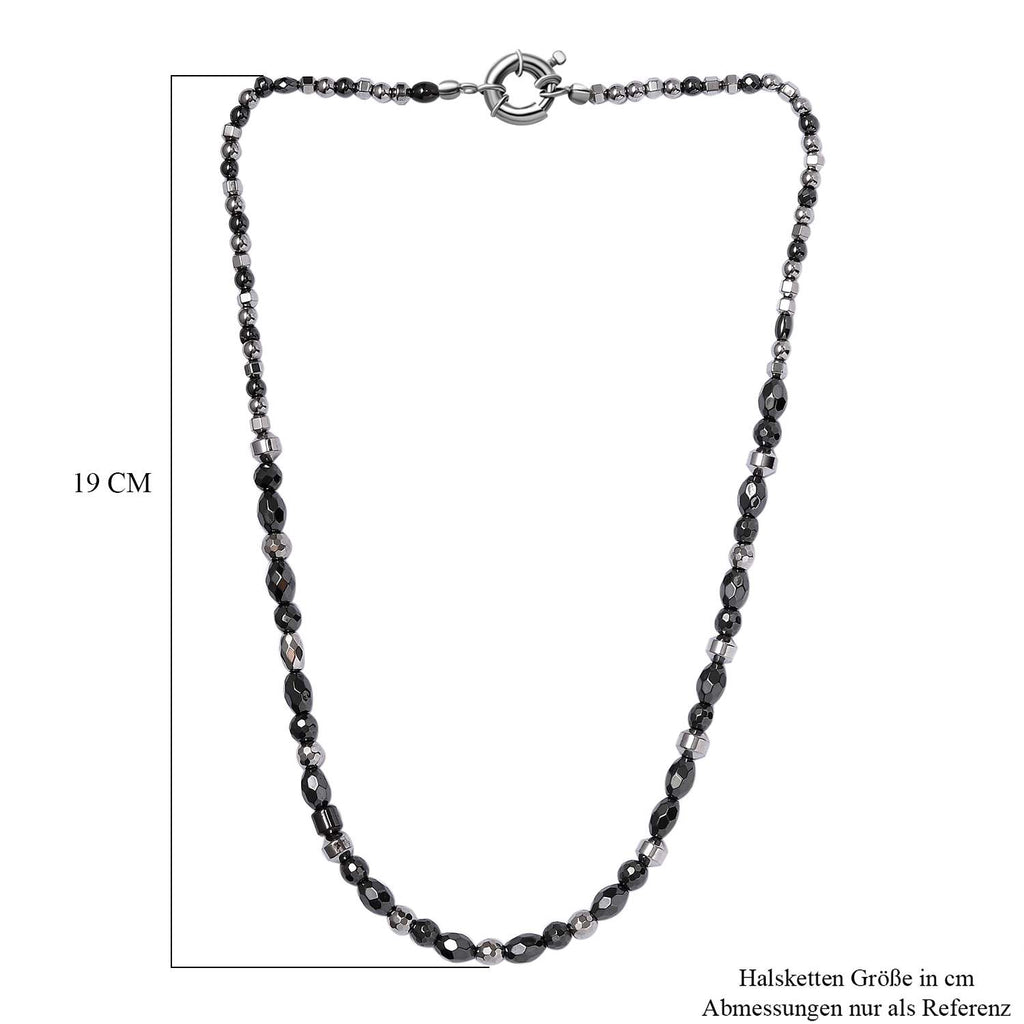 Hämatit Halskette ca. 50 cm Messing platiniert ca. 155.00 ct