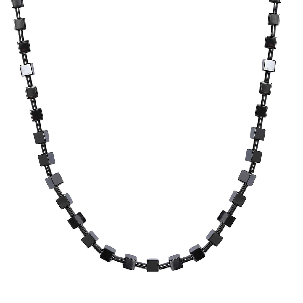 Hämatit Halskette ca. 50 cm 316L Edelstahl platiniert ca. 125.00 ct