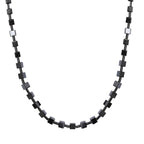 Hämatit Halskette ca. 50 cm 316L Edelstahl platiniert ca. 125.00 ct