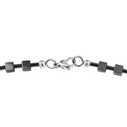Hämatit Halskette ca. 50 cm 316L Edelstahl platiniert ca. 125.00 ct