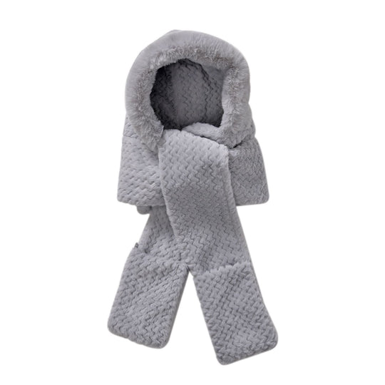 Plüsch Hut-und-Schal-Set, Winddicht und Kuschelig, braun