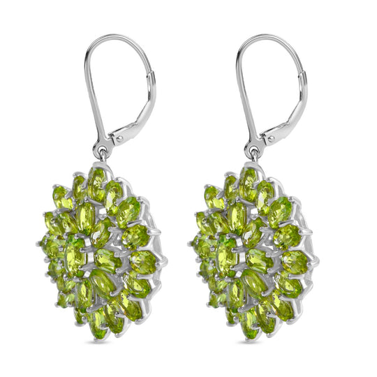 AA Peridot Ohrringe 925 Silber rhodiniert ca. 12.15 ct