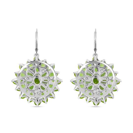 AA Peridot Ohrringe 925 Silber rhodiniert ca. 12.15 ct