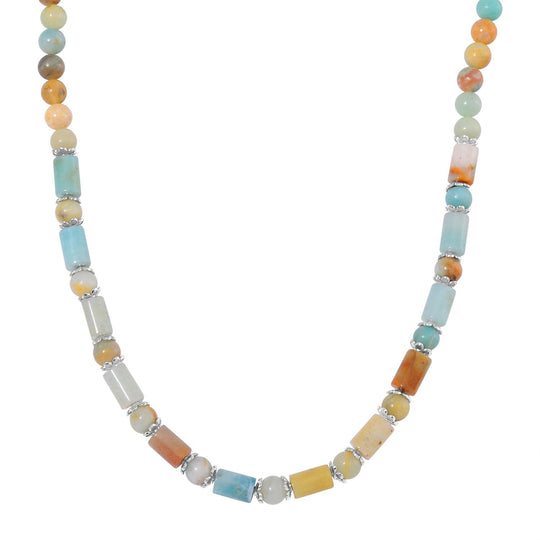 Blauer Sandstein Halskette ca. 45 cm ca. 220.00 ct