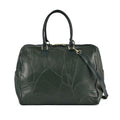 Stylische Patchwork-Reisetasche aus Schafsleder, schwarz