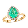 AAA Kolumbianischer Smaragd, Weißer Diamant Ring 585 Gold (Größe 17.00) ca. 2,35 ct