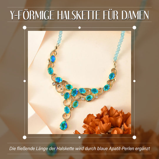 Pfau Quarz Triplette Halskette ca. 45 cm 925 Silber 750 Gelbgold Vermeil ca. 57,03 ct.
