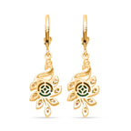 Pfau Quarz Triplette, Mehrfarbig-Turmalin Ohrringe 925 Silber 750 Gelbgold Vermeil ca. 2.11 ct