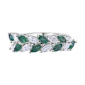 AA Kagem Sambischer Smaragd, Moissanit Ring 925 Silber rhodiniert (Größe 17.00) ca. 1,99 ct