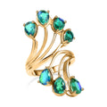 Pfau Quarz Triplette Ring 925 Silber 750 Gelbgold Vermeil (Größe 18.00) ca. 5,55 ct