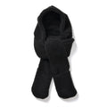 Kuschelige 3-in-1 Sherpa Mütze, Schal und Handwärmer, Schwarz
