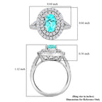 CHAIRMAN VAULT COLLECTION - AAAA Paraiba Turmalin, Weißer Diamant AGI zertifiziert Ring, zertifiziert und geprüft, 950 Platin (Größe 17.00) ca. 2.75 ct