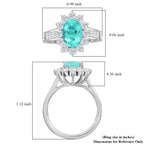 CHAIRMAN VAULT COLLECTION - AAAA Paraiba Turmalin, Weißer Diamant AGI zertifiziert Ring, zertifiziert und geprüft, 950 Platin (Größe 17.00) ca. 3.85 ct
