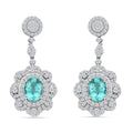 CHAIRMAN VAULT COLLECTION - AAAA Paraiba Turmalin, Weißer Diamant AGI zertifiziert Ohrringe,zertifiziert und geprüft, 950 Platin ca. 5.51 ct