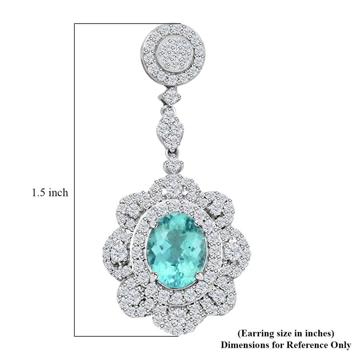 CHAIRMAN VAULT COLLECTION - AAAA Paraiba Turmalin, Weißer Diamant AGI zertifiziert Ohrringe,zertifiziert und geprüft, 950 Platin ca. 5.51 ct