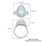 CHAIRMAN VAULT COLLECTION - AAAA Paraiba Turmalin, Weißer Diamant AGI zertifiziert Ring, zertifiziert und geprüft, 950 Platin (Größe 17.00) ca. 4.35 ct