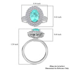 CHAIRMAN VAULT COLLECTION - AAAA Paraiba Turmalin, Weißer Diamant AGI zertifiziert Ring, zertifiziert und geprüft, 950 Platin (Größe 17.00) ca. 3.50 ct