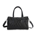 Stylische Echtleder Crossbody-Tasche mit glänzender Optik, Schwarz