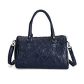 Stylische Echtleder Crossbody-Tasche mit glänzender Optik, Blau