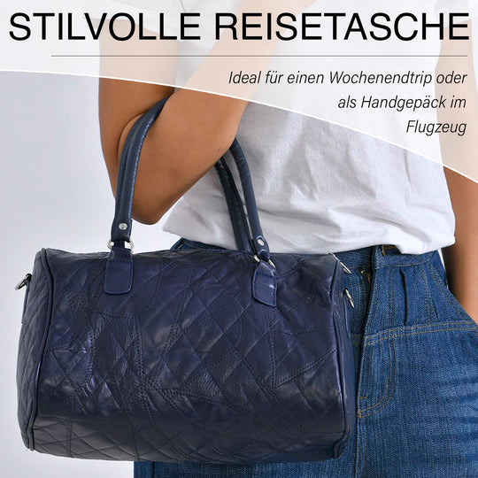 Stylische Vielseitige Reisetasche aus echtem Leder, Hochwertiges, langlebiges Material mit glänzender Optik, 30 x 14 x 20 cm, Burgund