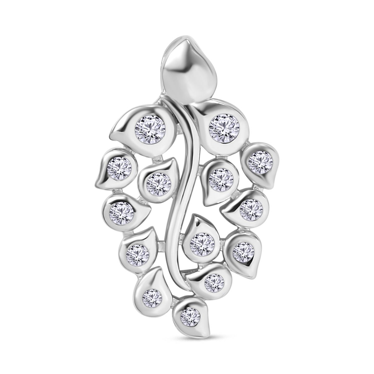 Moissanit Anhänger 925 Silber rhodiniert ca. 0.41 ct
