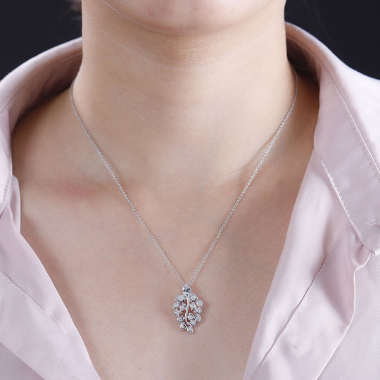 Moissanit Anhänger 925 Silber rhodiniert ca. 0.41 ct