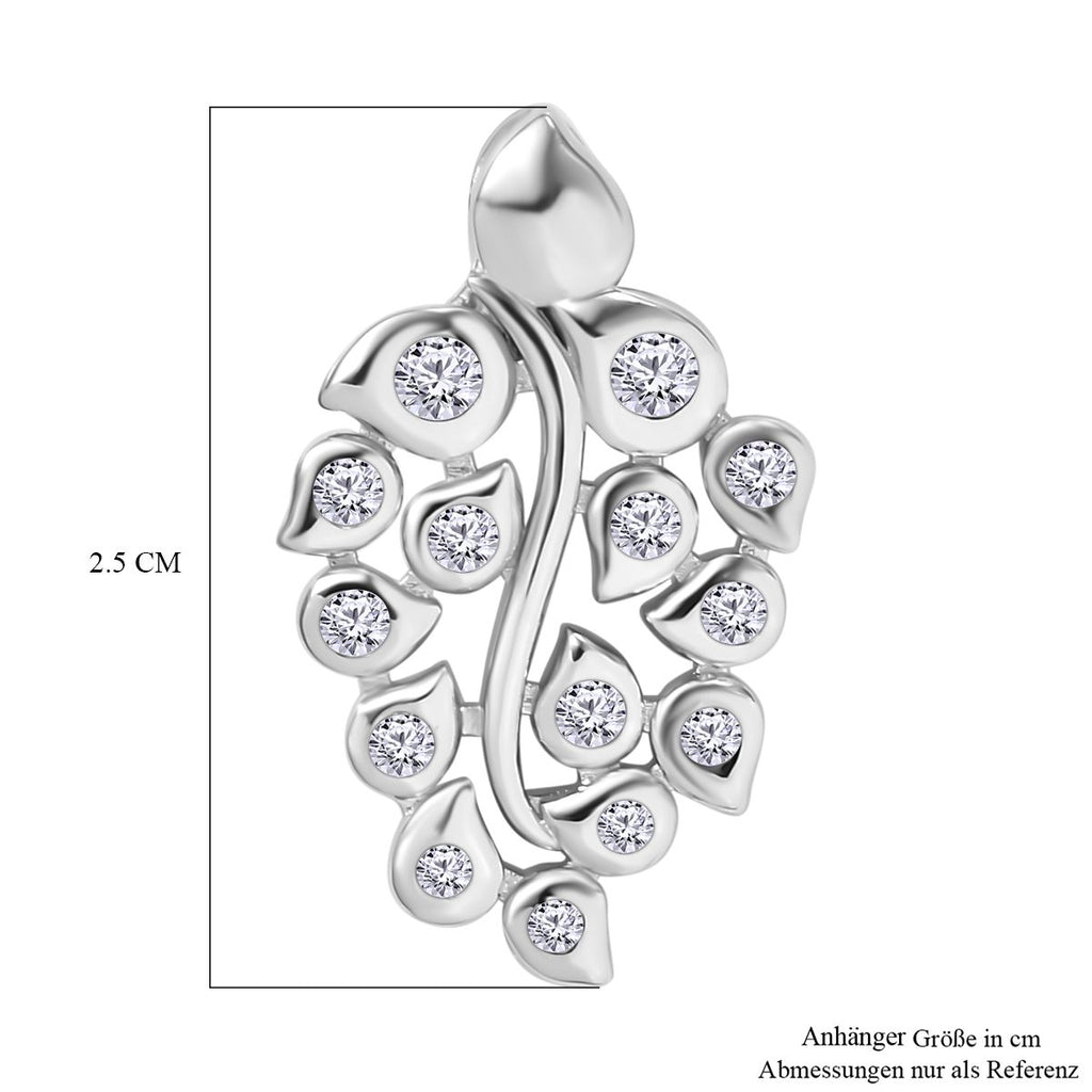 Moissanit Anhänger 925 Silber rhodiniert ca. 0.41 ct