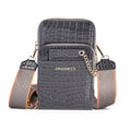 PASSAGE Crossbody Tasche aus PU-Lackleder mit Krokoprägung und RFID-Schutz, 18x7x11 cm, Dunkelgrau
