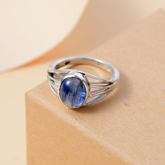 Kyanit Ring 925 Silber platiniert ca. 2,64 ct