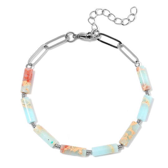Grüner Aventurin Armband ca. 20 cm + 3.5 cm Extender, 316L Edelstahl ca. 22.50 ct