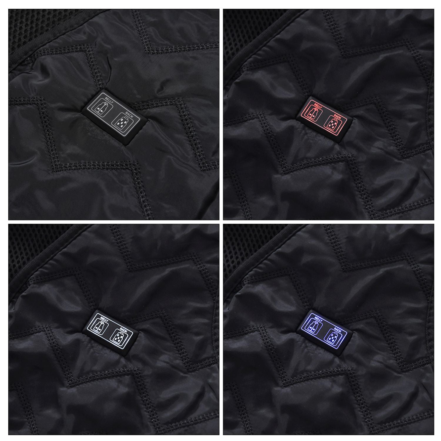 Größenverstellbare Heizweste, 7 Zonen temperaturverstellbar, inkl. 5000 mAh Powerbank, schwarz
