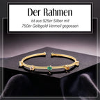 GEM FIESTA Kollektion - AA Smaragd, Morganit, Heliodor, Aquamarin Armreif ca. 19 cm 925 Silber 750 Gelbgold Vermeil ca. 1.76 ct