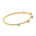 GEM FIESTA Kollektion - AA Smaragd, Morganit, Heliodor, Aquamarin Armreif ca. 19 cm 925 Silber 750 Gelbgold Vermeil ca. 1.76 ct