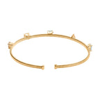 GEM FIESTA Kollektion - AA Smaragd, Morganit, Heliodor, Aquamarin Armreif ca. 19 cm 925 Silber 750 Gelbgold Vermeil ca. 1.76 ct