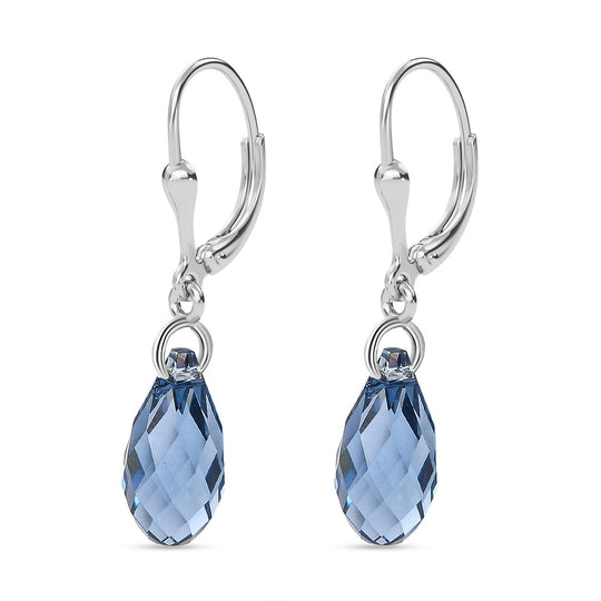 J Francis J Francis gefertigt mit SWAROVSKI Denim Blau Swarovski Kristall Ohrringe 925 Silber platiniert