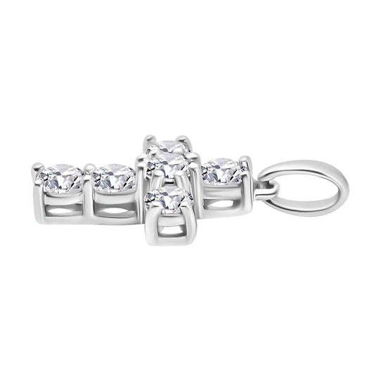 J Francis J Francis gefertigt mit SWAROVSKI Weißer Swarovski Kristall Anhänger 925 Silber vergoldet