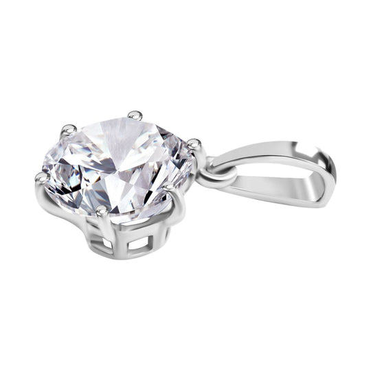 J Francis gefertigt mit SWAROVSKI Weißer Kristall Anhänger 925 Silber 750 Gelbgold Vermeil