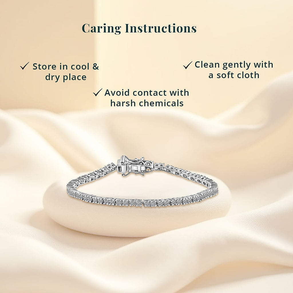 LUXURIANT DIAMOND - Lab Grown Diamant SI Armband ca. 18.5 cm 925 Silber Platiniert (10-15 Werktage Lieferzeit) ca. 2.00 ct
