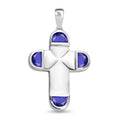 Tansanit-Farbe Quarz Kreuz Anhänger - 2,17 ct.
