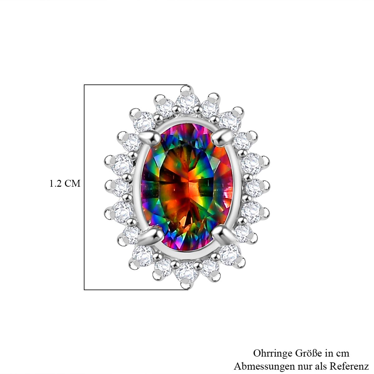 Nebel Quarz, Weißer Zirkon Ohrringe 925 Silber rhodiniert ca. 2.34 ct